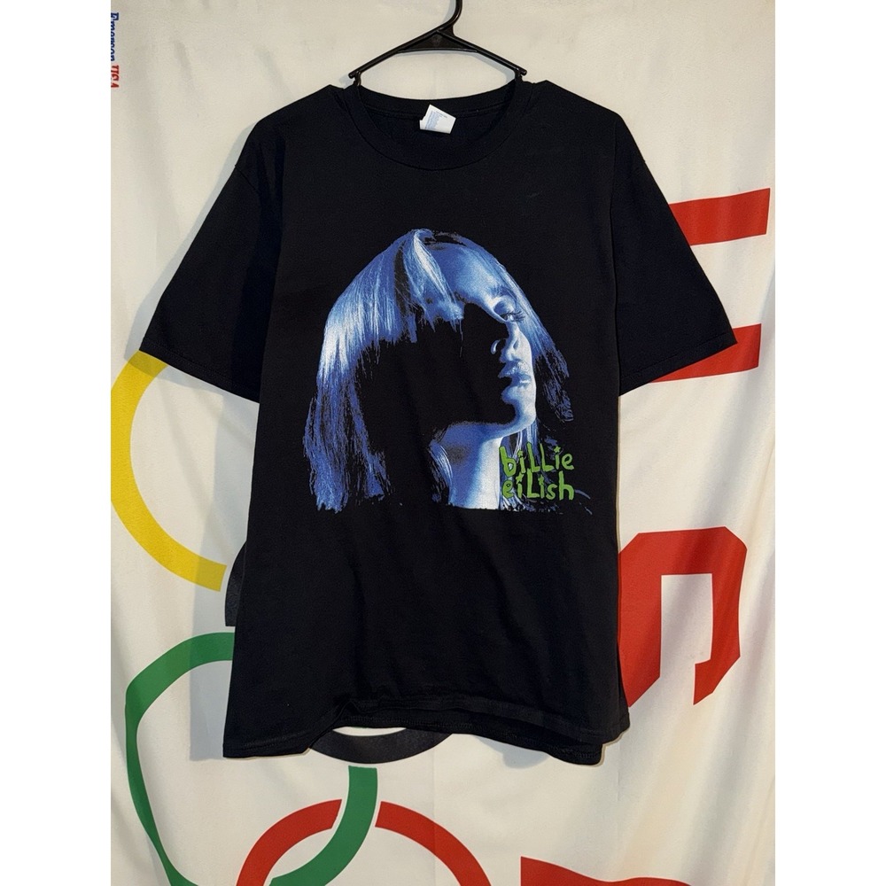 Billie Eilish T Shirt Large Black Graphic Tee Port & Company